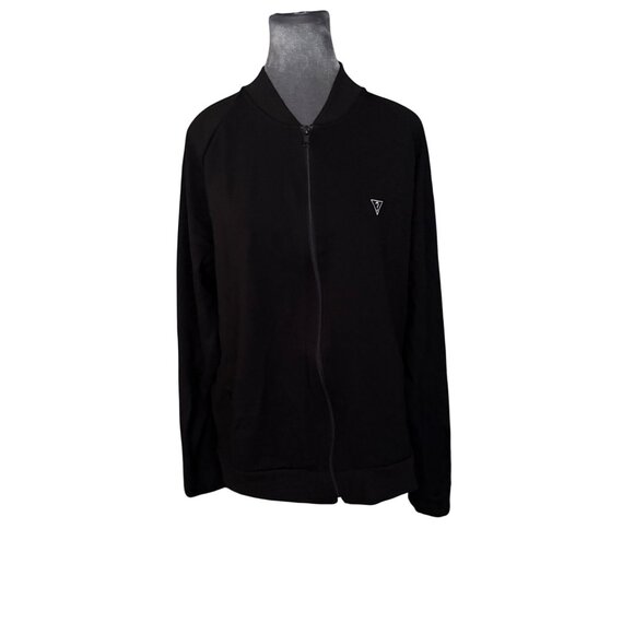 Guess Los Angeles Black Zip Track Jacket With Side Branding 1981 Logo Size L - Picture 1 of 6